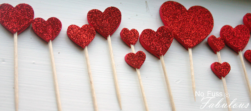 heart cupcake toppers
