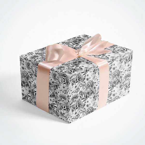 Black and White Floral Gift Wrap