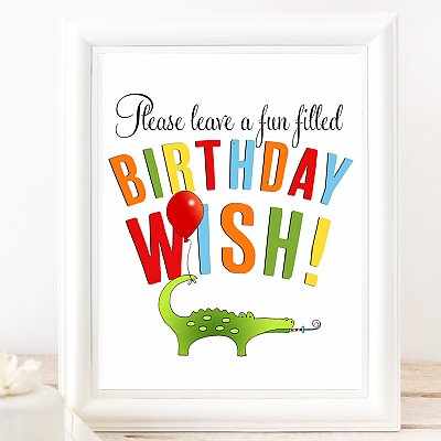 Animals on Parade 8x10 Birthday Wish Sign