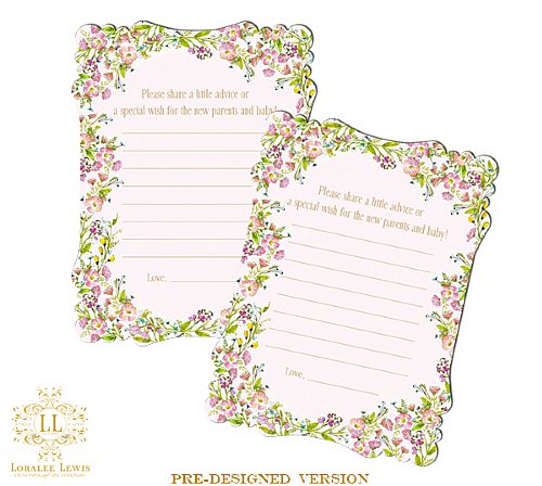 Baby Bunny Garden Sweet Memory and Advice Cards