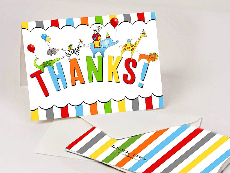 Animals on Parade Thank You Notes