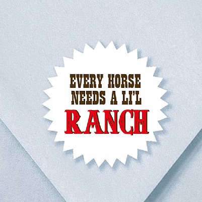 Buckaroo Starburst Round "Ranch" Stickers