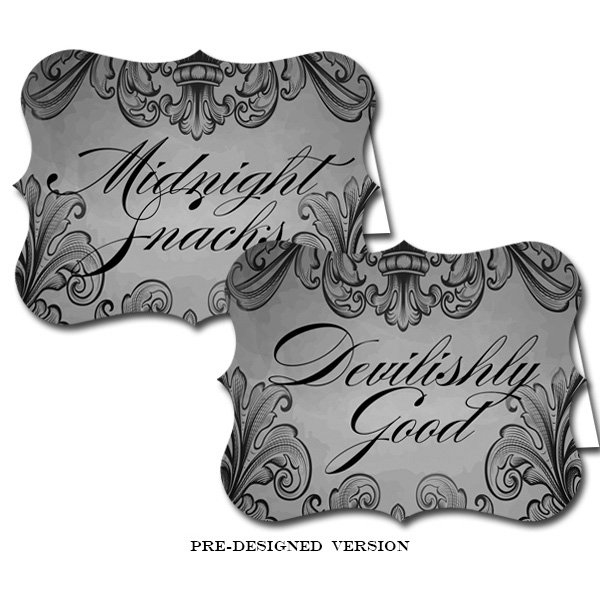 Ghoulish and Glam Buffet Signs