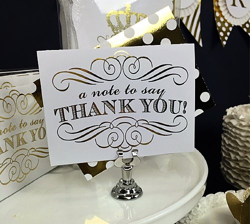 Gold Crown Foil Thank You Notes