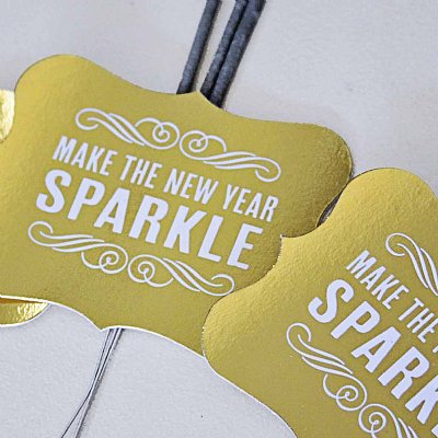 Midnight Sparkle Luxe Gold Foil Sparkler Tags