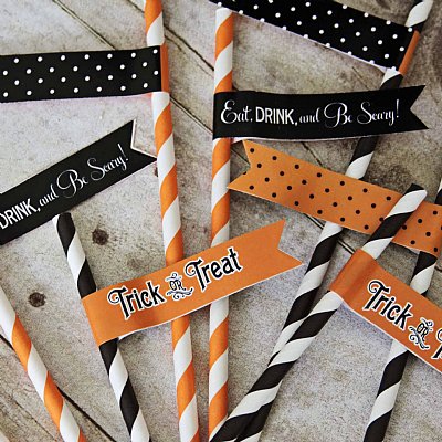 Children's Silhouette Straw and Pennant Kit