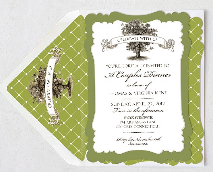Centennial Oak Victorian Invitation