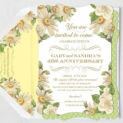 Daisy Floral Personalized Invitation Set