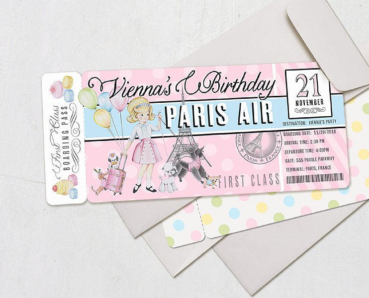 Paris Personalized Invitations