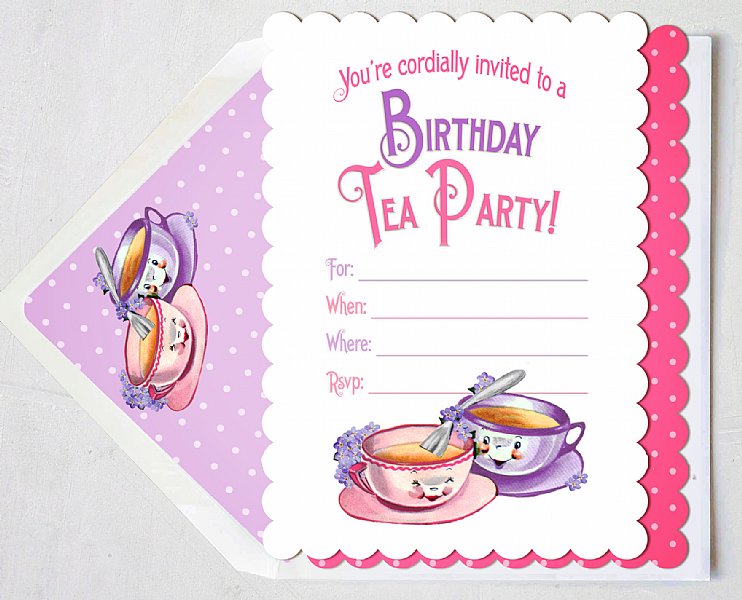 Tea Party Fill-In-Your-Own Invitations