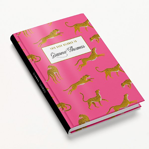 Personalized Cheetah Leopard Journal (Hot Pink)