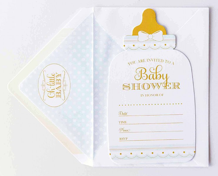 Baby Bottle Fill-in-the-Blank Invitation Set