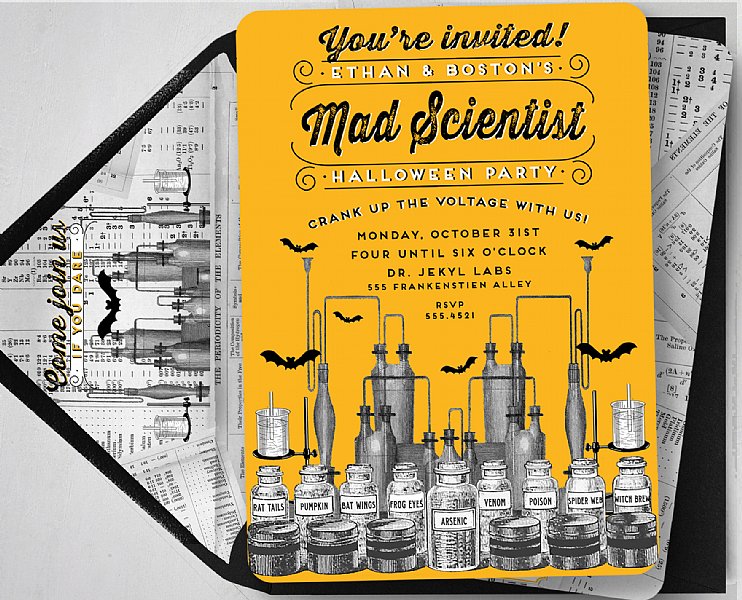 Mad Scientist Personalized Invitation 