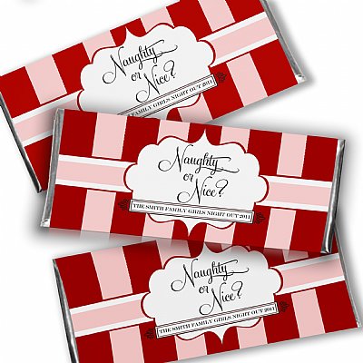 Naughty or Nice Hershey Candy Bar Wrappers