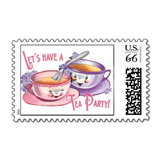 Tea Party Custom Postage Stamps