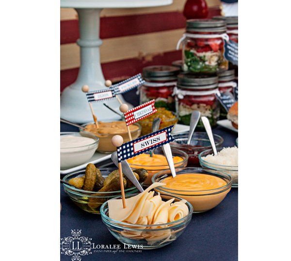 Fourth of July Buffet Sticks with Flags