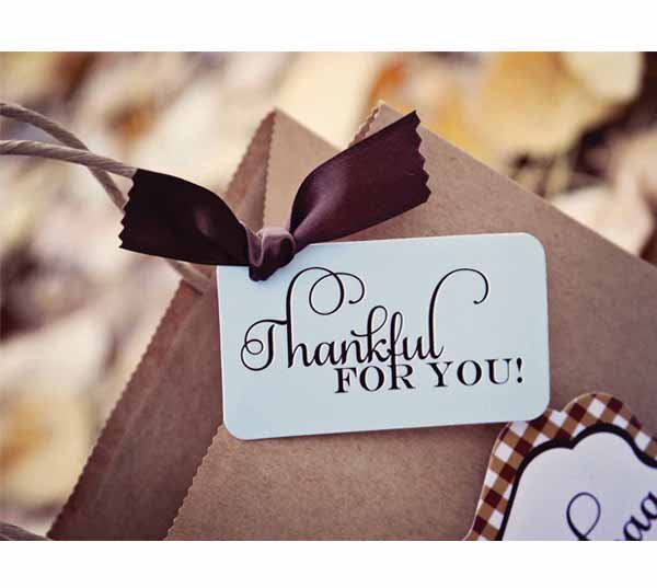 Through the Woods "Thankful for You"  Favor Tags