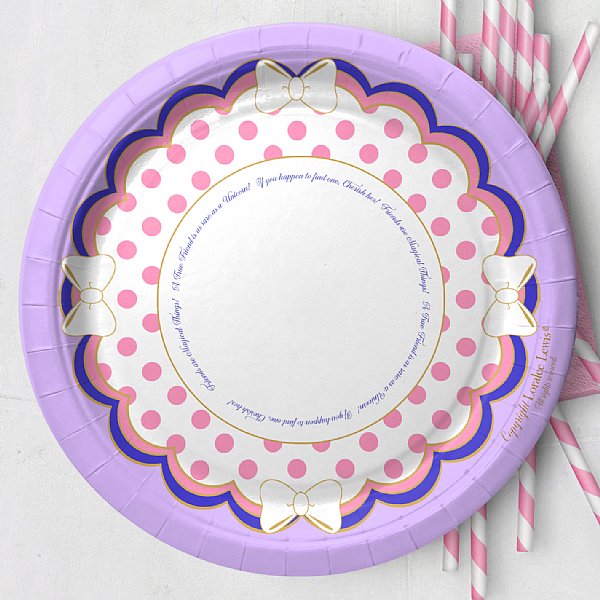 Purple Polka Dot Paper Dessert Plates (Unicorn Collection)