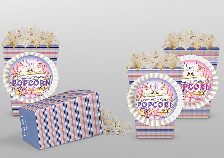 Unicorn Rosette Popcorn Boxes