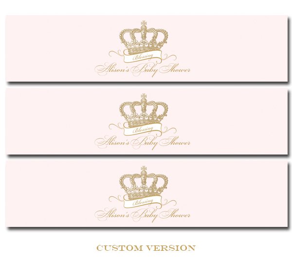 Crown Princess or Royal Crown Princess Collection Water Bottle Labels