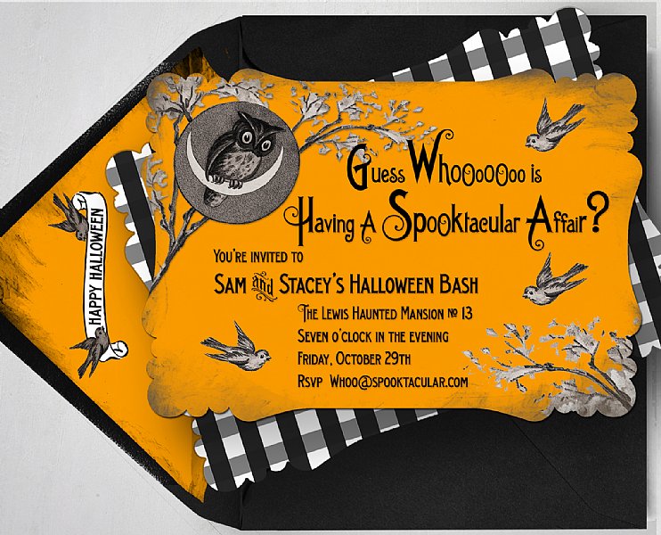 Whoooo Halloween Invitation
