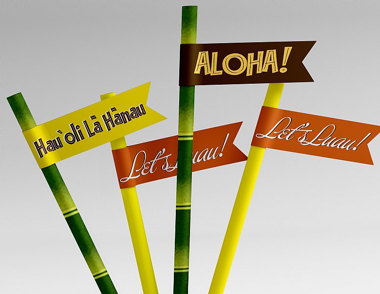 Aloha Girl Straw and Pennant Kit