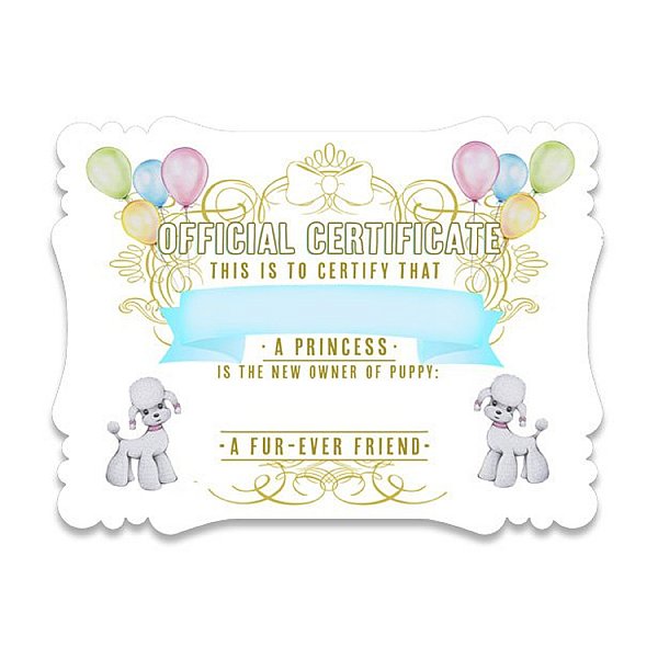 Paris Fur-ever Friend Certificates