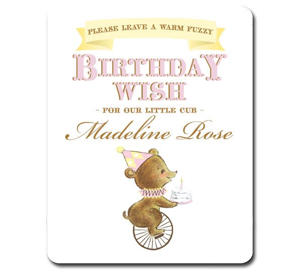 First Birthday Bear 8x10 Birthday Wish Sign