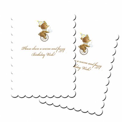 First Birthday Bear Sweet Memory and Advice Cards