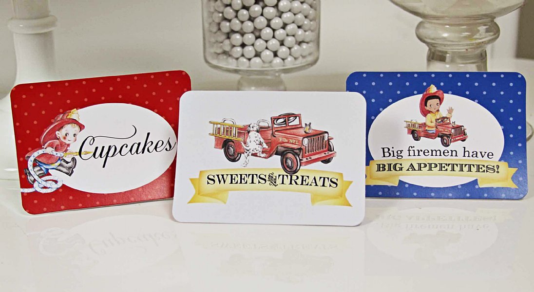 Fireman Buffet & Party Signs