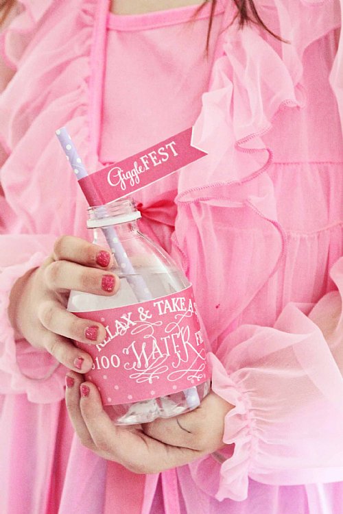 Slumber Party Water Bottle Labels