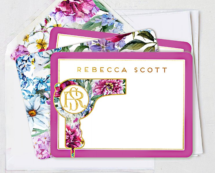 Blooms & Blow Dry Monogram Stationery Set