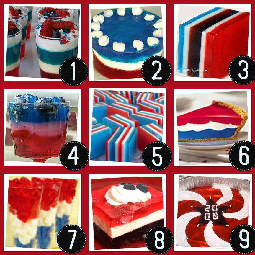 Fourth of July Jello Collage