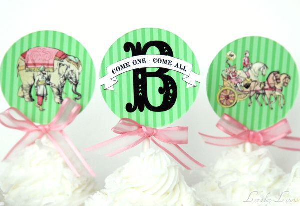 Cupcake Toppers Come One Come All Green Collection by Loralee Lewis 2a