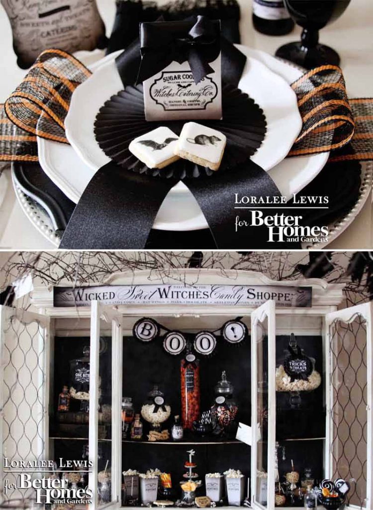 Loralee Lewis for Better Homes and Gardens. Amazing Halloween Party Inspiration. Download all the FREE printables at www.bhg.com/bewitching