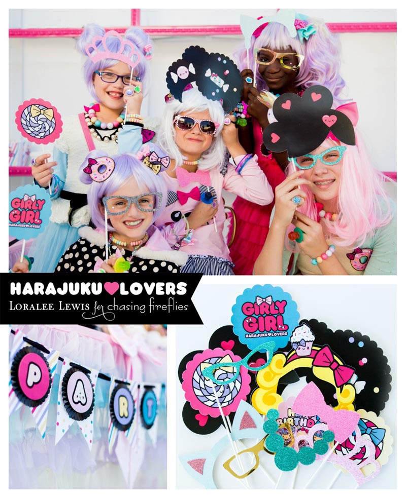 Harajuku Party Products manufactured by Loralee Lewis for Chasing Fireflies, Gwen Stefani Harajuku Lovers Party Line Products exclusively sold at Chasing Fireflies