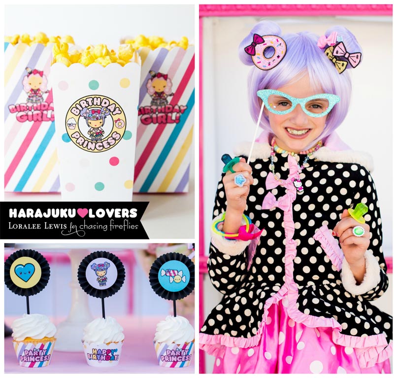 Harajuku Party Products manufactured by Loralee Lewis for Chasing Fireflies, Gwen Stefani Harajuku Lovers Party Line Products exclusively sold at Chasing Fireflies