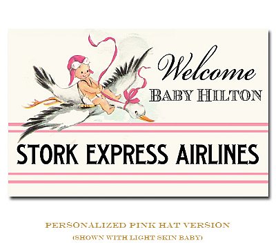 Incoming "Welcome Stork Express Airlines" 11x17