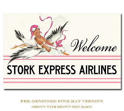 Incoming "Welcome Stork Express Airlines" 11x17