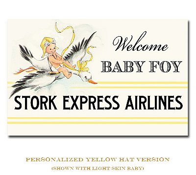 Incoming "Welcome Stork Express Airlines" 11x17