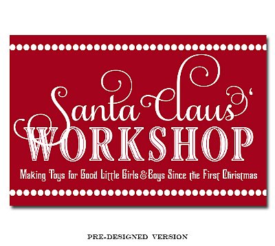 Santa's Workshop 12" x 18" Sign