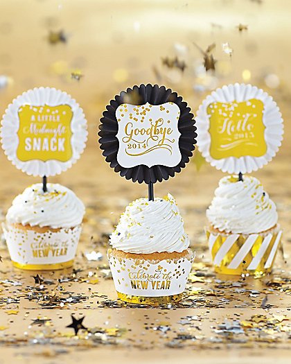 Midnight Sparkle Gold Foil Cupcake Kit 