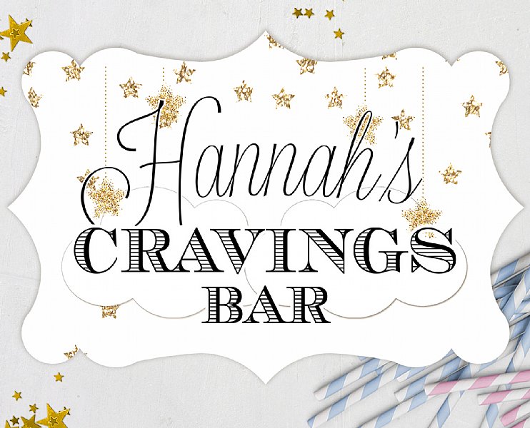 Large Personalized Cravings Buffet Sign
