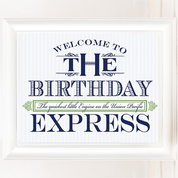 All Aboard 8x10 Birthday Express Sign