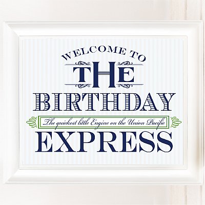 All Aboard 8x10 Birthday Express Sign