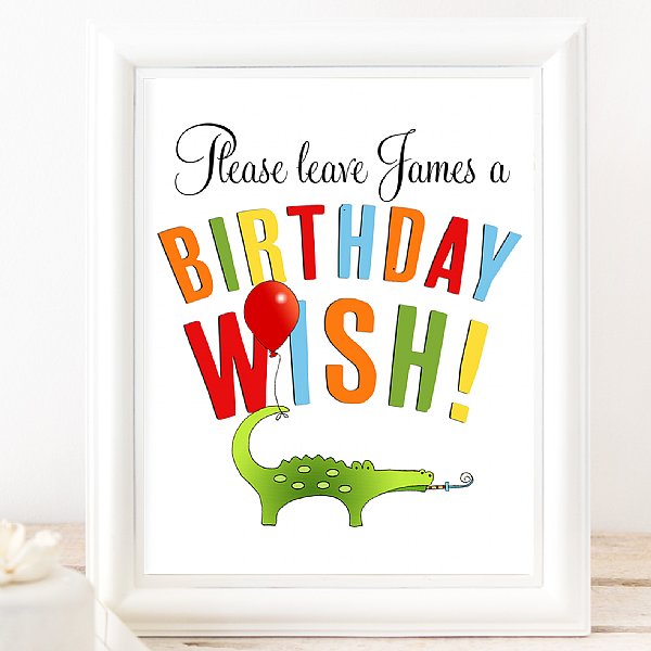 Animals on Parade Personalized 8x10 Birthday Wish Sign