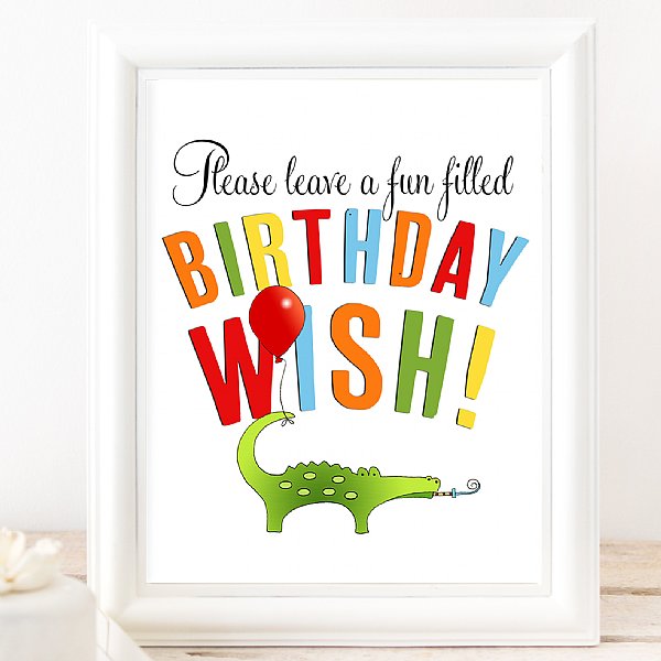 Animals on Parade 8x10 Birthday Wish Sign