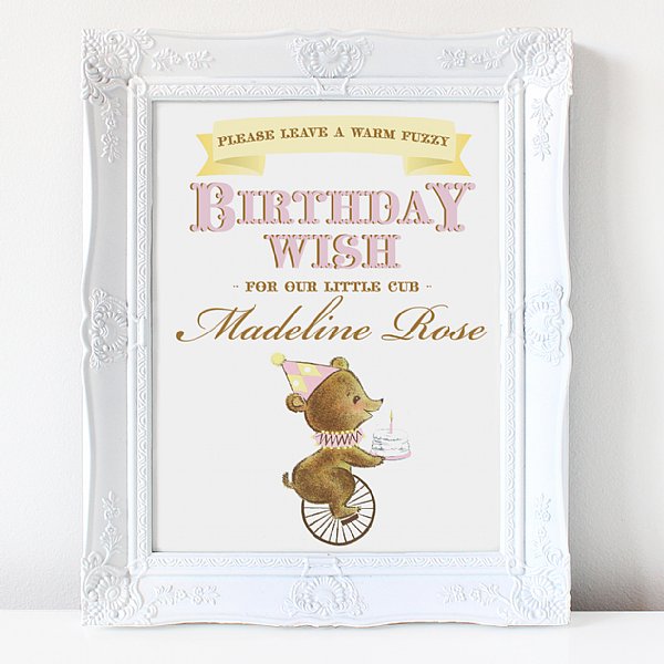 First Birthday Bear 8x10 Birthday Wish Sign