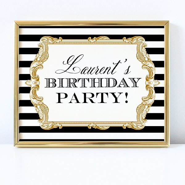 Black and White Collection 8x10 Birthday Sign