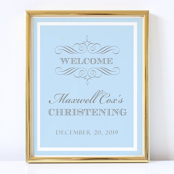 Christening Welcome Sign (Blue)